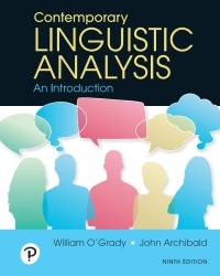 Contemporary Linguistic Analysis: An Introduction  by John Archibald, William O'Grady