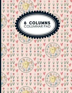 6 Columns Columnar Pad: Ledger Books, Accounting Ledger Sheets, General Ledger Accounting Book, Cute Easter Egg Cover, 8.5 x 11, 100 pages by Moito Publishing