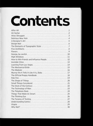 The Next Page: Thirty Tables of Contents by Michael Bierut