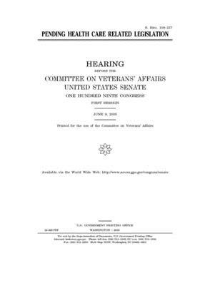 Pending health care related legislation by United States Congress, United States Senate, Committee On Veterans (senate)