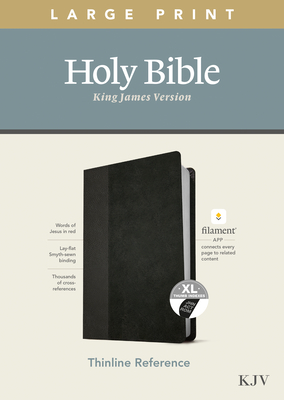 KJV Large Print Thinline Reference Bible, Filament Enabled Edition (Red Letter, Leatherlike, Black/Onyx, Indexed) by 