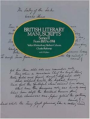 British Literary Manuscripts, Series II: From 1800 to 1914 by Verlyn Klinkenborg