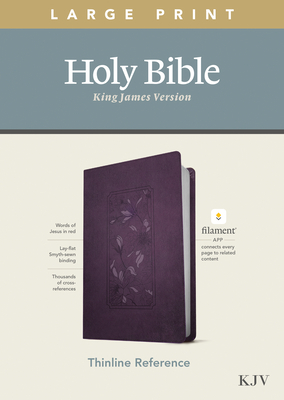KJV Large Print Thinline Reference Bible, Filament Enabled Edition (Red Letter, Leatherlike, Floral/Purple) by 