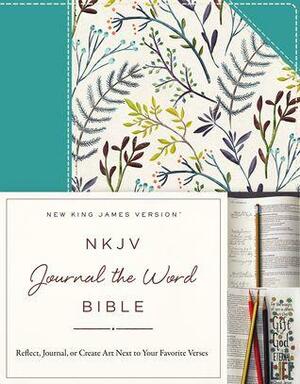 NKJV, Journal the Word Bible, Cloth over Board, Blue Floral, Red Letter Edition: Reflect, Journal, or Create Art Next to Your Favorite Verses by Anonymous