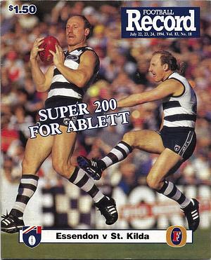 1994 Round 18 Footy Record Essendon vs. St. Kilda by 