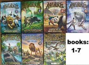 Spirit Animals Series SET 1-7 . #1. Wild Born , #2. Hunted , #3. Blood Ties, #4. Fire and Ice, #5. Against the tide, #6 Rise and Fall, #7. The EverTree by Garth Nix, Eliot Schrefer, Marie Lu, Brandon Mull, Shannon Hale, Maggie Stiefvater