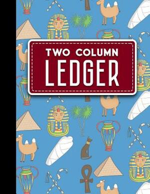 Two Column Ledger: Ledger Books, Accounting Ledger Sheets, General Ledger Accounting Book, Cute Ancient Egypt Pyramids Cover, 8.5 x 11, 1 by Moito Publishing