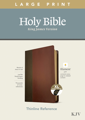 KJV Large Print Thinline Reference Bible, Filament Enabled Edition (Red Letter, Leatherlike, Brown/Mahogany, Indexed) by 