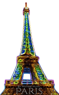 paris Eiifel tower Neon bling creative blank journal by Michael Huhn