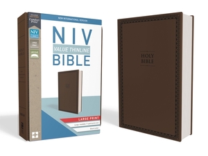 NIV, Value Thinline Bible, Large Print, Imitation Leather, Brown by The Zondervan Corporation