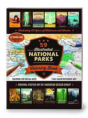 61 Illustrated National Parks Coloring Book paperback Anderson Design Group July 01, 2019 by Nathan Anderson, Anderson Design Group