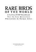 Rare Birds of the World: A Collins/ICBP Handbook by Guy Mountfort