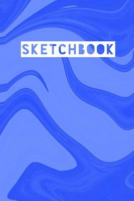 Sketchbook: Abstract Liquid Marble Mirror Blue Design by Frasier Cheng-Binns