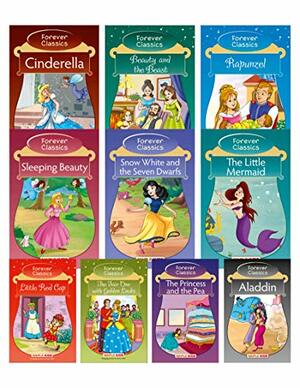 Princess Fairy Tales (Set of 10 Books) (Illustrated) - Cinderella, Sleeping Beauty, Little Mermaid, Princess and the Pea, Beauty and the Beast, Snow White and the Seven Dwarfs, Rapunzel, Aladdin by Maple Press