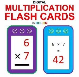 Digital Multiplication Flash Cards in Color (Ordered and Shuffled 1-9) by Chris McMullen, Carolyn Kivett