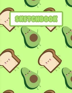 Sketchbook: (kawaii Cute Green Avocado and Toast) by Frasier Cheng-Binns