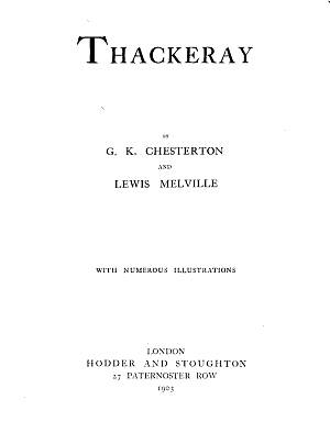 Thackeray by G.K. Chesterton