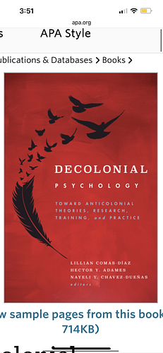Decolonial Psychology: Toward Anticolonial Theories, Research, Training, and Practice by Lillian Comas-Díaz