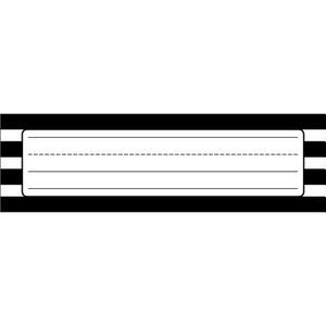 Simply Stylish Black & White Stripe Nameplates by 