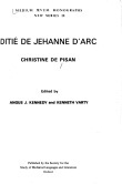 Ditié de Jehanne d'Arc (Medium Aevum monographs) by Christine de Pizan