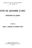 Ditié de Jehanne d'Arc (Medium Aevum monographs) by Christine de Pizan