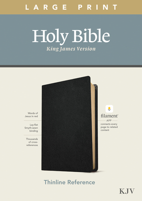 KJV Large Print Thinline Reference Bible, Filament Enabled Edition (Red Letter, Genuine Leather, Black) by 