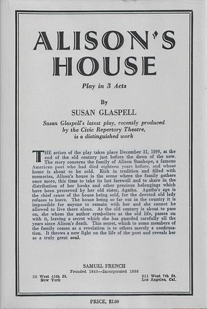 Alison's House by Susan Glaspell