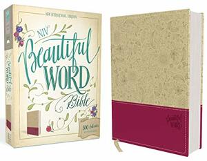 NIV, Beautiful Word Bible, Leathersoft, Tan/Pink: 500 Full-Color Illustrated Verses by Anonymous
