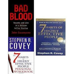 Bad Blood / 7 Habits of Highly Effective People + Personal Workbook by John Carreyrou, Stephen R. Covey