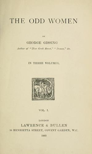 The Odd Women by George Gissing