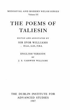 The Poems of Taliesin by Ifor Williams, Taliesin, J.E. Caerwyn Williams