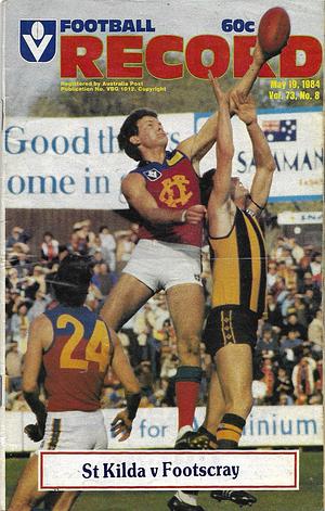 1984 Round 8 Footy Record St. Kilda v Footscray by 