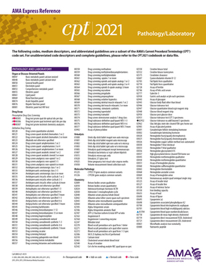 CPT 2021 Express Reference Coding Card: Pathology/Laboratory by American Medical Association