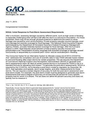 Noaa: initial response to post-storm assessment requirements by U. S. Government Accountability Office