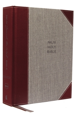 NKJV, Journal the Word Bible, Cloth Over Board, Gray/Red, Red Letter Edition, Comfort Print: Reflect, Journal, or Create Art Next to Your Favorite Ver by Thomas Nelson