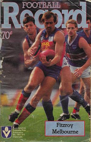 1986 Round 3 Footy Record Fitzroy vs. Melbourne by 