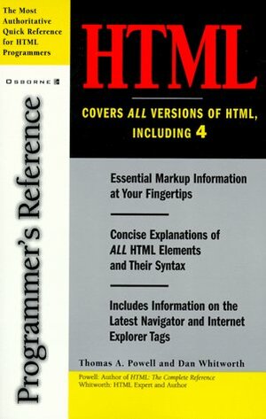 HTML Programmer's Reference by Thomas A. Powell, Dan Whitworth