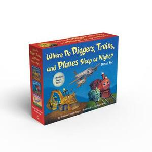 Where Do Diggers, Trains, and Planes Sleep at Night? Board Book Boxed Set by Brianna Caplan Sayres