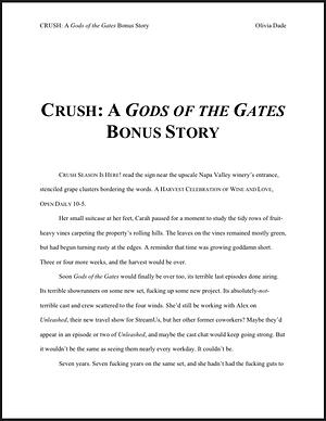 Crush: A Gods of the Gate Bonus Story by Olivia Dade