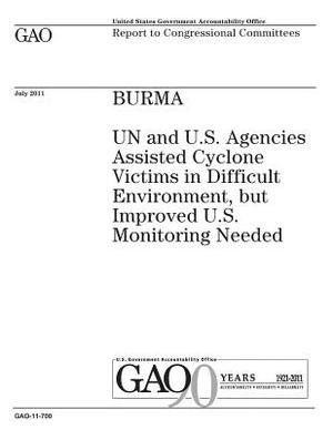 Burma: UN and U.S. agencies assisted cyclone victims in difficult environment, but improved U.S. monitoring needed: report to by U. S. Government Accountability Office