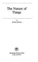 The Nature of Things by Anthony Quinton