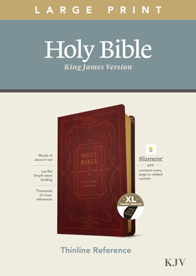 KJV Large Print Thinline Reference Bible, Filament Enabled Edition (Red Letter, Leatherlike, Burgundy, Indexed) by 