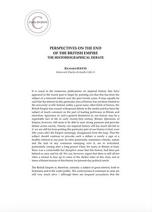 Perspectives on the End of the British Empire: The Historiographical Debate by Richard Davis
