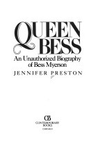 Queen Bess: The Unauthorized Biography of Bess Myerson by Jennifer Preston