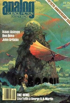 Analog Science Fiction and Fact, January 1980 by Stanley Schmidt, Lou Tabakow, William Sims Bainbridge, Mike Resnick, Lisa Tuttle, Jerry Pournelle, Isaac Asimov, Ben Bova, Frederick D. Gottfried, George R.R. Martin, John Gribbin, Leigh Kennedy