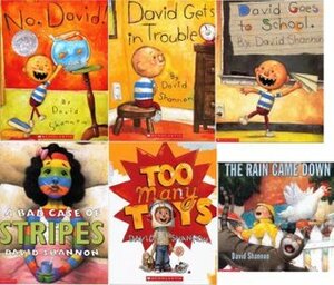 David Shannon Collection Set of 6 Books: A Bad Case of Stripes; David Gets in Trouble; David Goes to School; No, David!; The Rain Came Down; and Too Many Toys by David Shannon