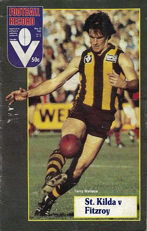 1982 Round 19 Footy Record St. Kilda vs. Fitzroy by 