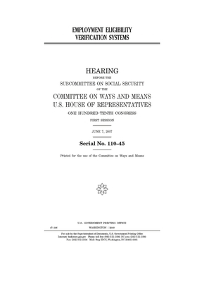 Employment eligibility verification systems by Committee on Ways and Means (house), United States House of Representatives, United State Congress