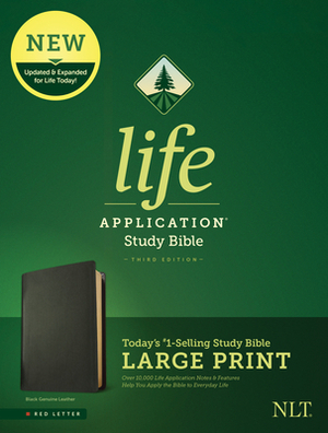 NLT Life Application Study Bible, Third Edition, Large Print (Red Letter, Genuine Leather, Black) by 