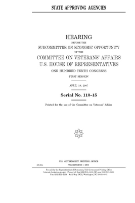 State Approving Agencies by Committee On Veterans (house), United States House of Representatives, United St Congress